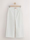 Next - Dames - Cropped jeans met riem en wijde pijpen - Wit