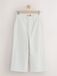 Next - Dames - Cropped jeans met riem en wijde pijpen - Wit