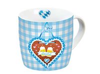 Infinite by GEDA LABELS kop Oktoberfest Lausbub porseleinen mok met handvat, porselein, blauw/wit, 11,5 x 9,5 x 9 cm