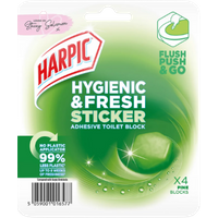 Harpic Hygienic & Fresh Pine Zelfklevende Toiletblokken - 4 stuks