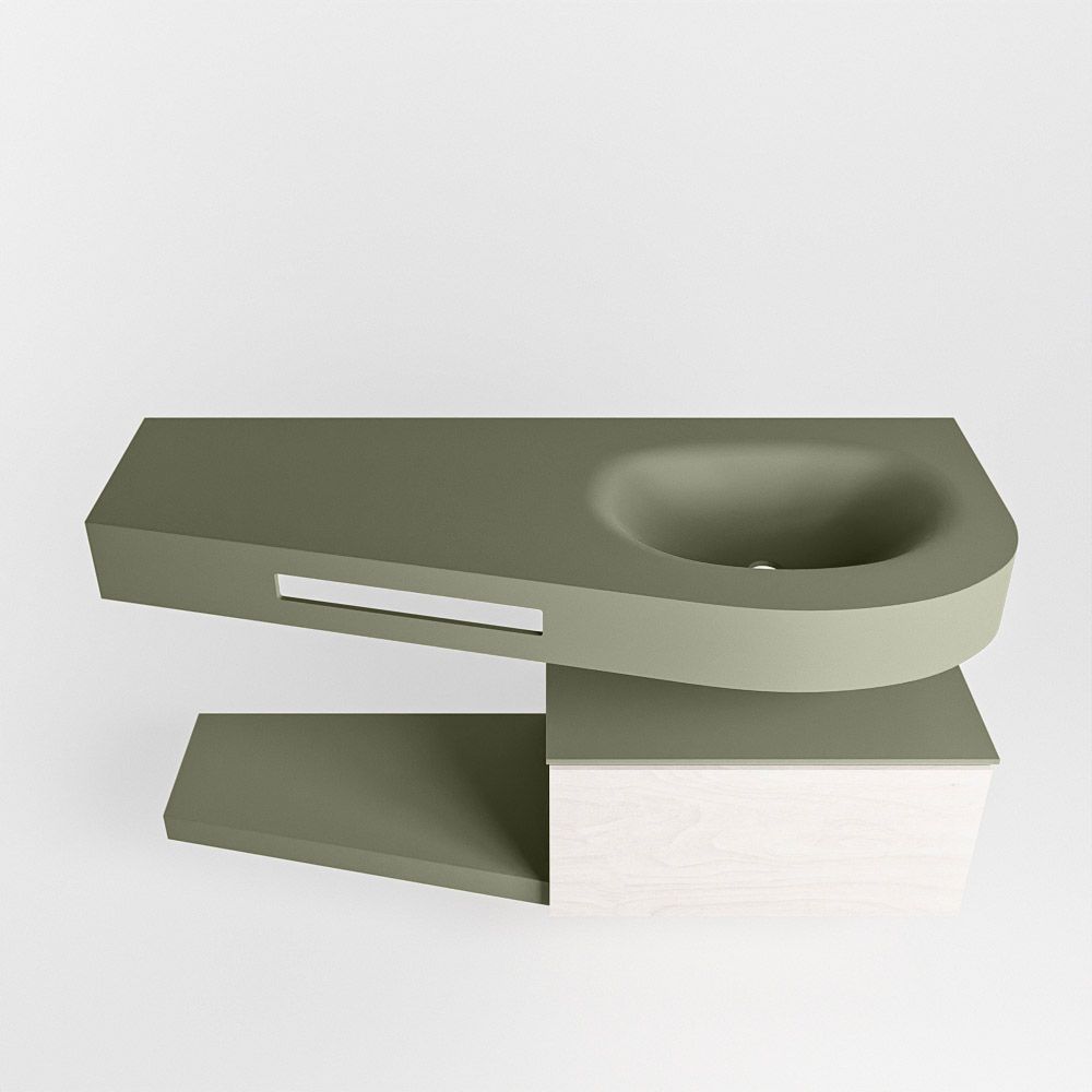 Mondiaz Riva Dulcet badkamermeubel rechts 120cm army
