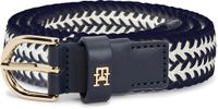 Tommy Hilfiger Riem 'Essential TH Monogram Braided Elastic' navy / offwhite