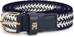 Tommy Hilfiger Riem 'Essential TH Monogram Braided Elastic' navy / offwhite