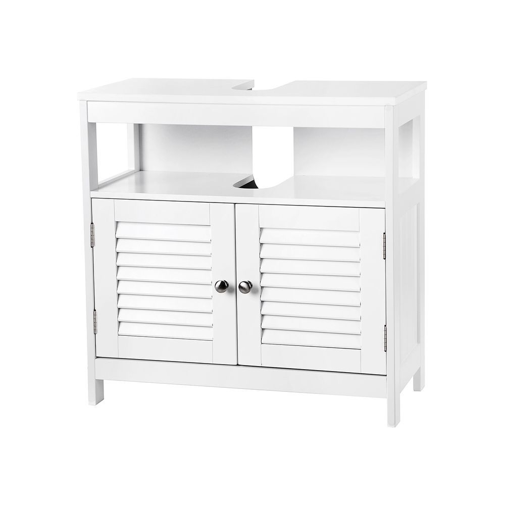 Vasagle BBC02WT Badkamerkast - Wit - 60x60x30cm - 2 Deuren