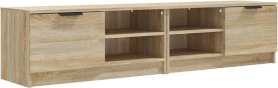 vidaXL Tv-meubels 2 st 80x35x36,5 cm bewerkt hout sonoma eikenkleurig