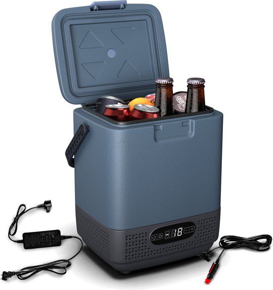 Klarstein SwiftFrost 12L Electric Cooler - 12V/230V/USB - Portable - Blue
