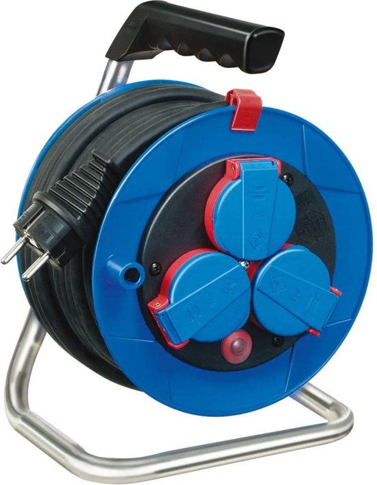 Brennenstuhl Garant Kompakt IP44 - Kabeltrommel - 15m - Zwart/Blauw