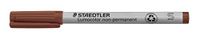 Staedtler 311 Lumocolor universele pen S-punt, circa 0,4 mm, niet-permanent, 10 stuks in kartonnen etui bruin