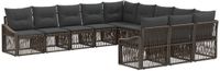 vidaXL Tuinbank - Set - 11-delig - Grijs - Polywood