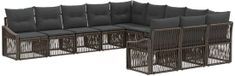vidaXL Banc de jardin - Set - 11 pièces - Gris - Polywood