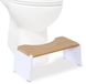 Relaxdays toiletkrukje, opvouwbaar, volwassenen, bamboe, antislip, HBD 19x43,5x20 cm, natuur/wit