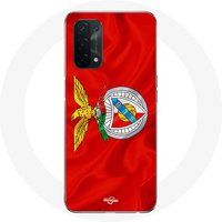 Maniacase Hoesje voor Oppo A74 5G slb benfica rode achtergrond