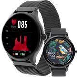 Forever Forevive SB-340 Smartwatch voor dames en heren, zwart, 1,32 inch, sporthorloge met stappenteller, fitnesstracker, hartslagmeter, slaaptracker, SpO2-bewaking, smartwatch waterdicht IP68, iOS