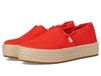 TOMS Dames Valencia Espadrille, Flame Canvas/Fray, 7 UK, Vlam Canvas Fray, 40 EU