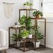Bamworld Plantenstandaard, binnen- en buitenhoekplank, plantenhouder voor woonkamer, 4-laags hoekstandaard, plantenplank, meerdere planten voor binnen, terras, balkon, tuin