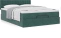 Prolenta Maison Exclusive - Cadre De Lit Ottoman Avec Matelas Vert Foncé 140x200 Cm Velours