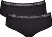 Sloggi Women GO Ribbed R Hipster (2-pack) - dames slip - zwart