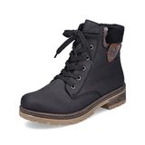 Rieker Dames Veterboot Zwart
