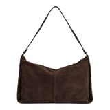 Markberg suede schoudertas Claudia donkerbruin