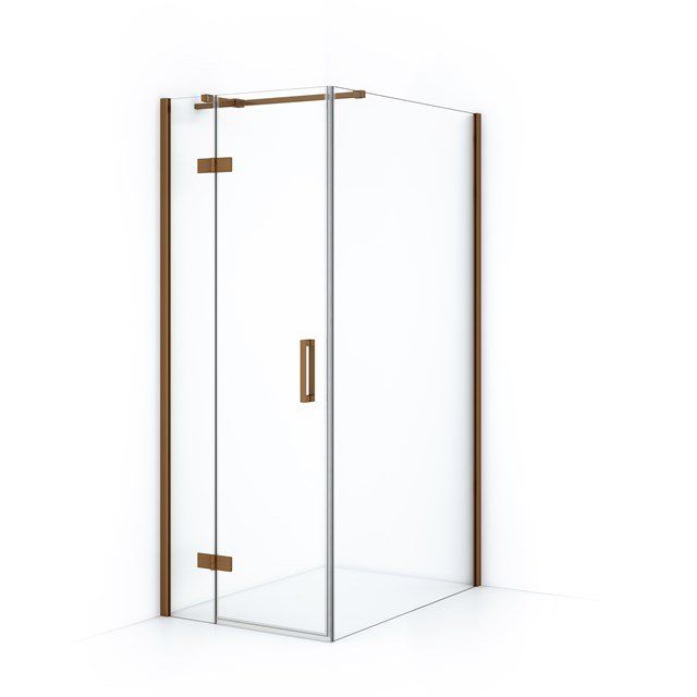 Maxaro Douchecabine Diamond 120x80cm 8mm Helder Veiligheidsglas Koper met Draaideur