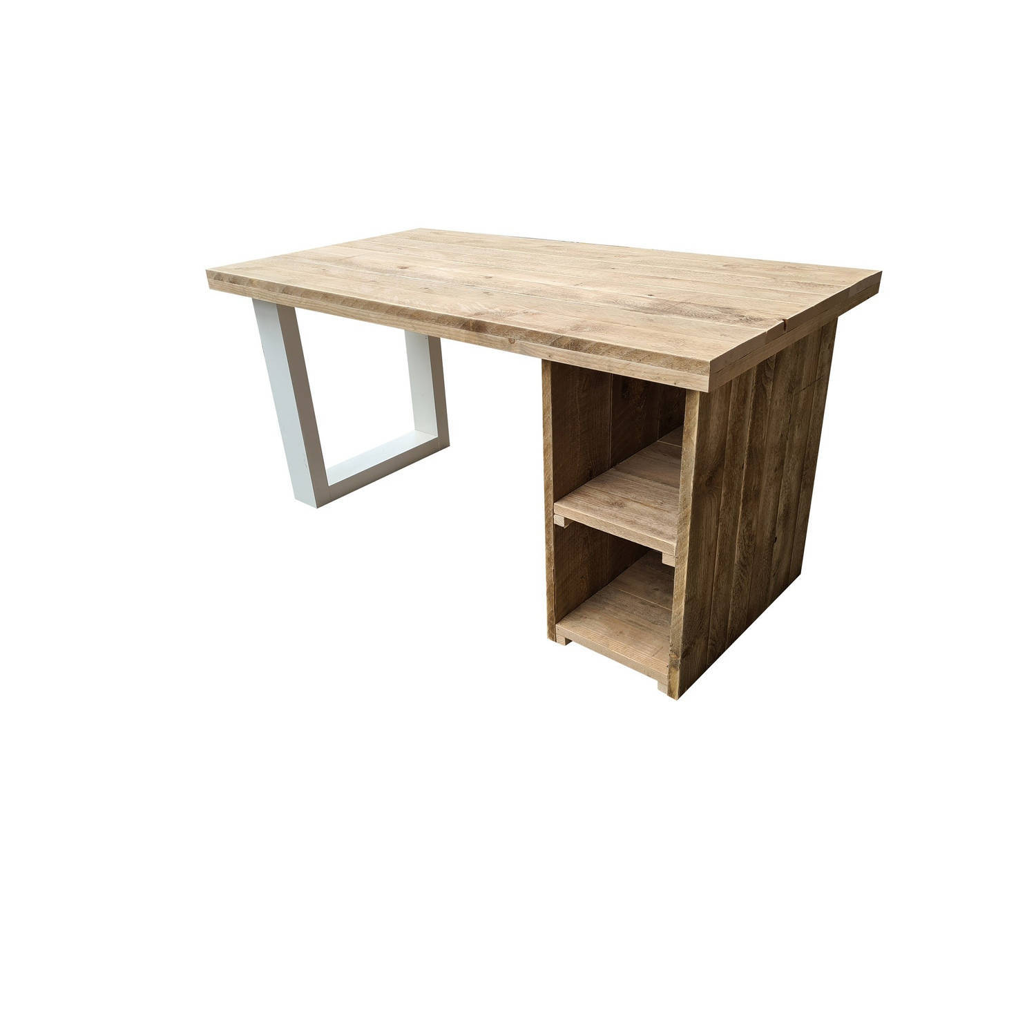 Wood4you Bureau San Diego - steigerhout 200Lx74Dx75H cm wit