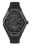 Philipp Plein The $Kull Spikes PWPWA0324 Horloge - Siliconen - Zwart - Ø 45 mm