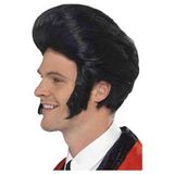 Smiffys 50s Quiff King Pruik Zwart