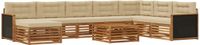 vidaXL - Buiten - bank - set - 9 - st - Natuurlijk - en - Beige - Massief - Acacia - Hout