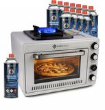 Eurocatch Draagbare Gasoven op 227 g Gasbusjes - Camping Oven met Brander - 25,2 Liter - 2,1 kW - Elektronische Ontsteking - Outdoor & Thuisgebruik - incl. 12 gasbusjes