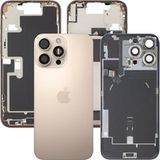 Apple iPhone 16 Pro Max Batterijklep, Met Middenbehuizing, Complete Onderdelen, Goud (Desert Titanium), Premium Swap
