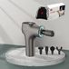 Hi5 FlatHead Trilmassageapparaat, massagepistool, spierfascia, weefsel, ontspannen, 6 snelheden, met Smart Light-systeem, 4 opzetstukken, grijs en fluwelen zakje