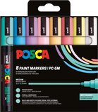 Posca Uni POSCA paintmarker PC-5M | 1 | 8 - 2 | 5 mm | etui van 8 stuks in zachte kleuren