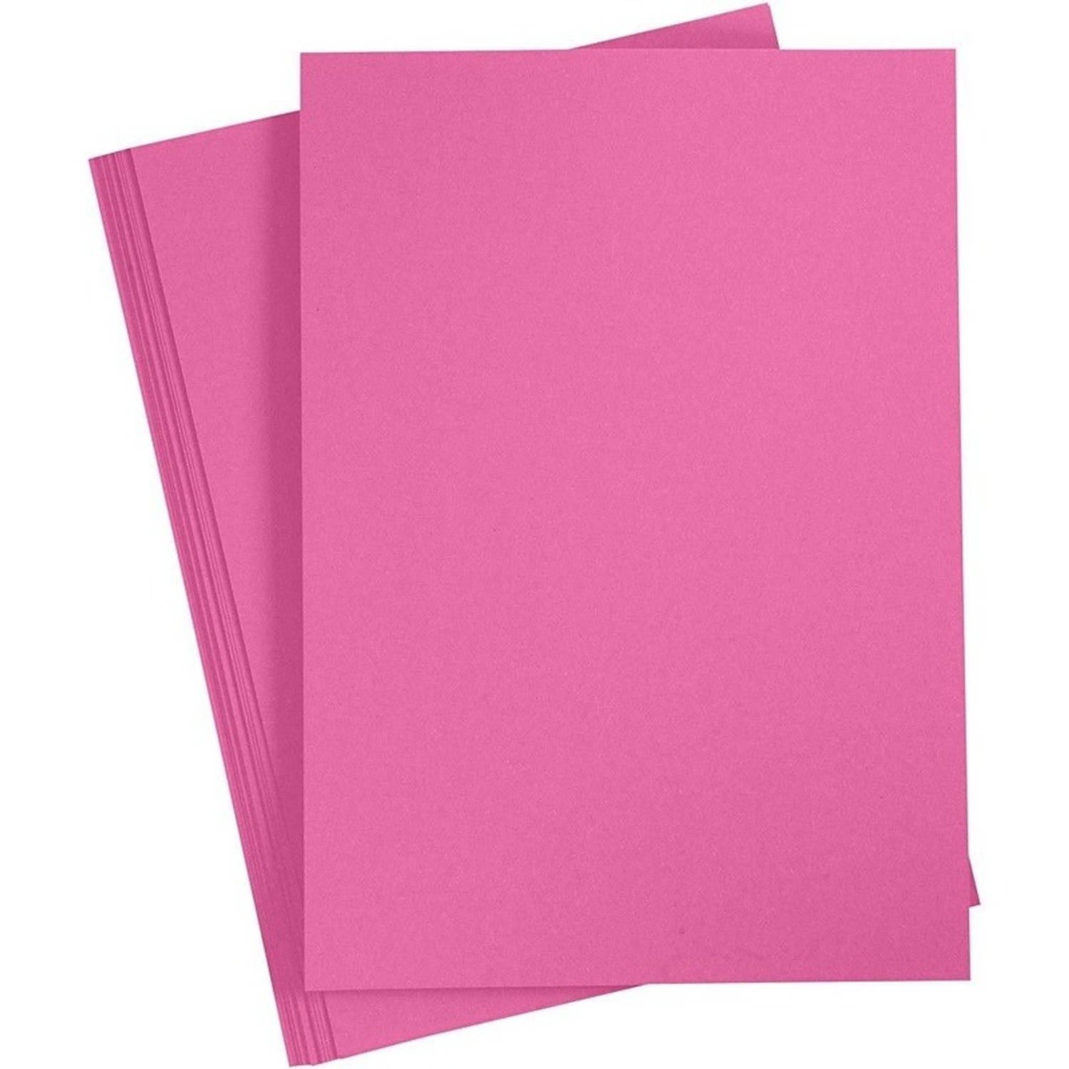 Colortime fuchsia roze a4 vel 180 grams - hobby karton