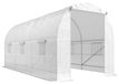 Serre tunnel - Tunnel de serre - 9 m² - 445x200x200 cm - 140 g/m² PE film - Porte et 6 fenêtres - Blanc