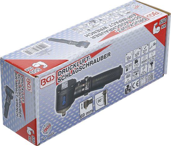 Clé à choc coudée 12,5 mm (1/2") 550 Nm