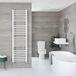 Hudson Reed Sèche-serviettes Moderne Design Courbé Blanc en Acier | Grand Radiateur pour Salle de Bain | 180cm x 50cm | Ive