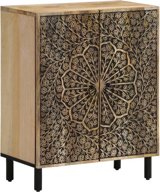 vidaXL Bijzetkast 60 x 33 x 75 cm massief mangohout