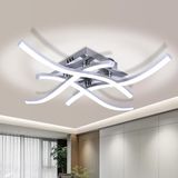 Merkloos Moderne LED-plafondlamp 24W Zilver Gebogen Golfvormig