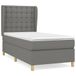 VidaXL Lit boxspring avec matelas, gris foncé, 160x200 cm, rembourré