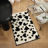 Tapis imprimé animalier noir et blanc polyester 50 x 80 cm