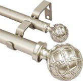 Non-branded Double curtain rod, 1 inch diameter, champagne/gold