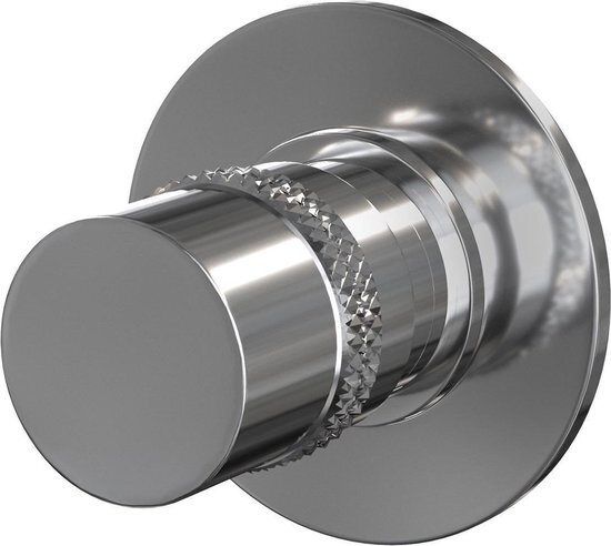 Brauer Chrome Edition Inbouwstopkraan ronde knoppen met 6.5cm achterplaat chroom gepolijst