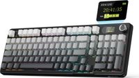 ATTACK SHARK X98PRO - Clavier de jeu mécanique sans fil - Touches PBT imprimées sur le côté - Écran TFT - Bouton rotatif multifonction - Tri-mode filaire/2.4G/Bluetooth - Mod Gasket - 98 touches - Nuit clair de lune