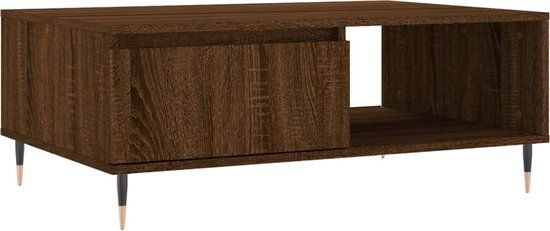 vidaXL Salontafel 90x60x35 cm bewerkt hout bruin eikenkleur
