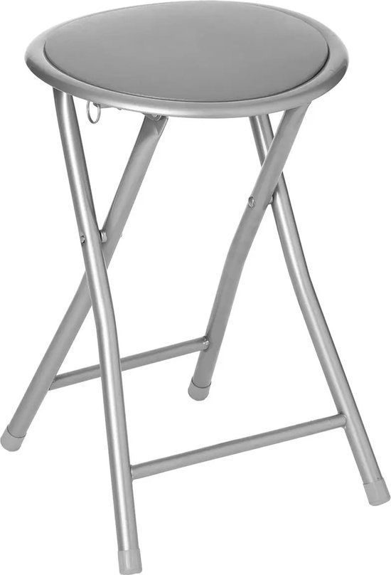 5five Bijzet krukje/stoel - Opvouwbaar - Antraciet - 46 cm
