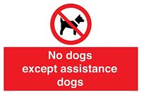 Viking Signs Geen honden behalve hulphonden Sign - 600x400mm