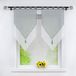 Ibenzoa® Vrolijke Tweekleurige Vitrage Voile Bistrogordijnen met Kwastjes en Lussen 60x90cm Grijswit Set van 2