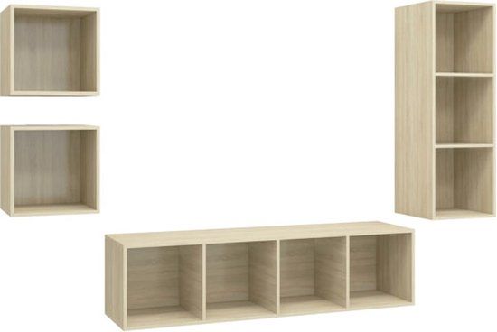 vidaXL 4-delige Tv-meubelset Sonoma Eikenhout