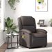 vidaXL Fauteuil de massage en cuir véritable, marron foncé