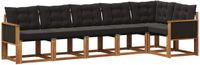 vidaXL Outdoor Sofa Set 6 pc Natural and Black